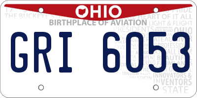 OH license plate GRI6053