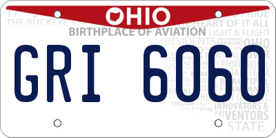 OH license plate GRI6060