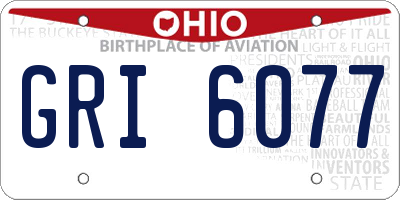 OH license plate GRI6077
