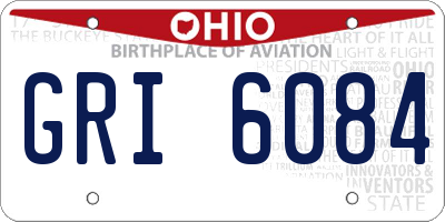 OH license plate GRI6084