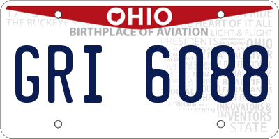 OH license plate GRI6088