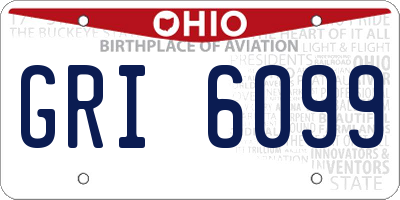 OH license plate GRI6099