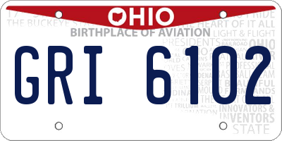 OH license plate GRI6102