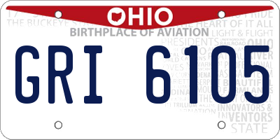OH license plate GRI6105