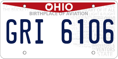 OH license plate GRI6106