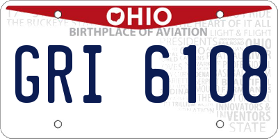 OH license plate GRI6108