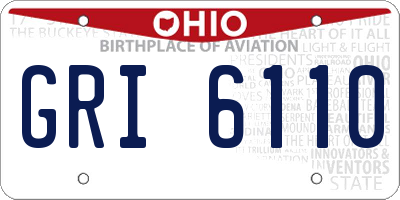 OH license plate GRI6110