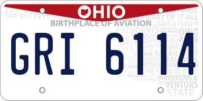 OH license plate GRI6114