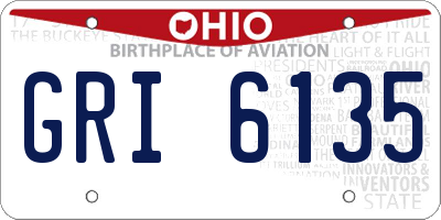 OH license plate GRI6135