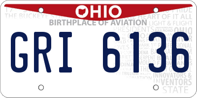 OH license plate GRI6136