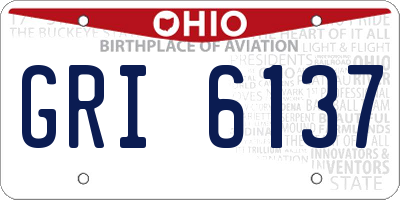 OH license plate GRI6137