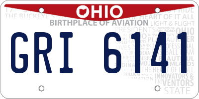 OH license plate GRI6141