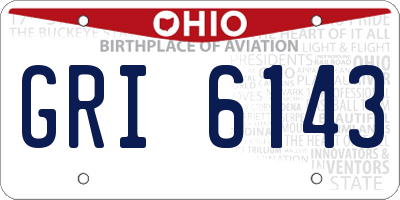 OH license plate GRI6143