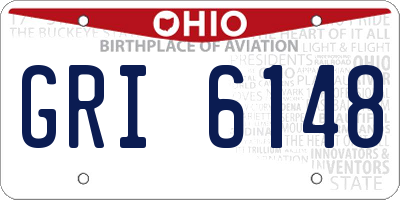 OH license plate GRI6148