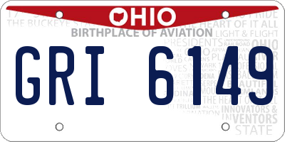 OH license plate GRI6149
