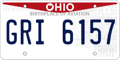 OH license plate GRI6157