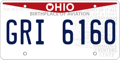 OH license plate GRI6160