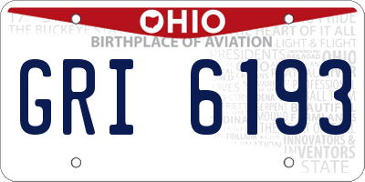 OH license plate GRI6193