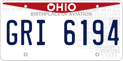 OH license plate GRI6194