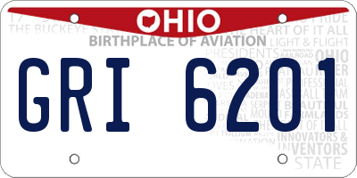 OH license plate GRI6201