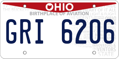 OH license plate GRI6206