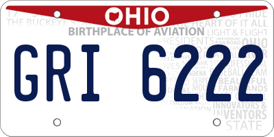 OH license plate GRI6222