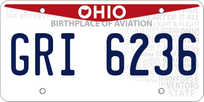 OH license plate GRI6236