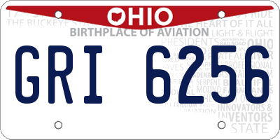 OH license plate GRI6256