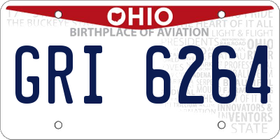 OH license plate GRI6264