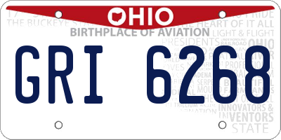 OH license plate GRI6268