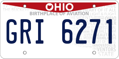 OH license plate GRI6271