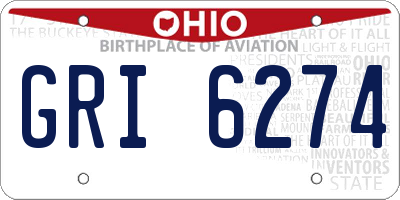 OH license plate GRI6274