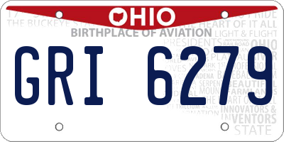 OH license plate GRI6279