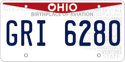 OH license plate GRI6280