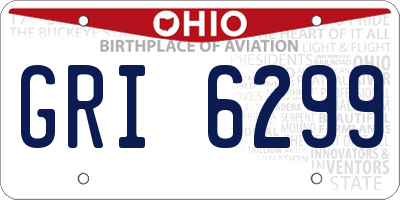 OH license plate GRI6299