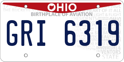 OH license plate GRI6319