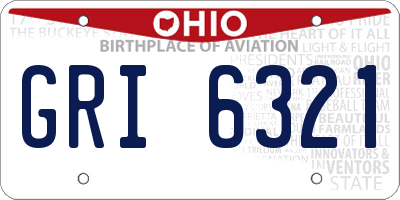 OH license plate GRI6321