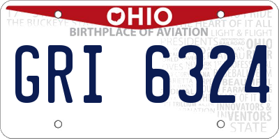 OH license plate GRI6324