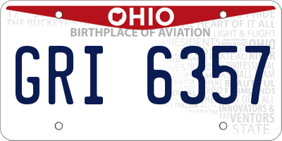 OH license plate GRI6357