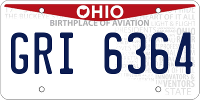 OH license plate GRI6364