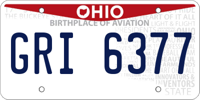 OH license plate GRI6377