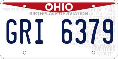 OH license plate GRI6379