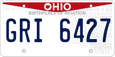 OH license plate GRI6427