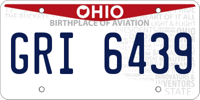 OH license plate GRI6439