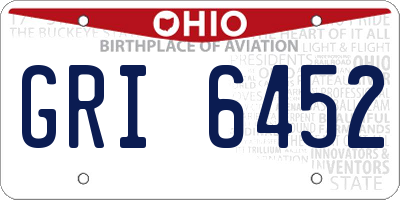 OH license plate GRI6452