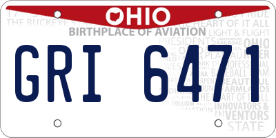 OH license plate GRI6471