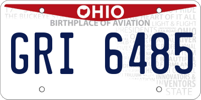 OH license plate GRI6485