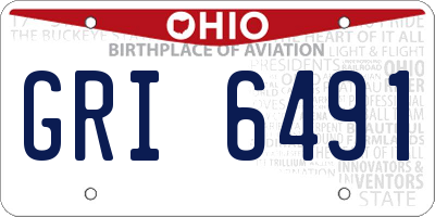 OH license plate GRI6491