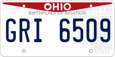OH license plate GRI6509