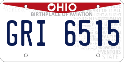 OH license plate GRI6515